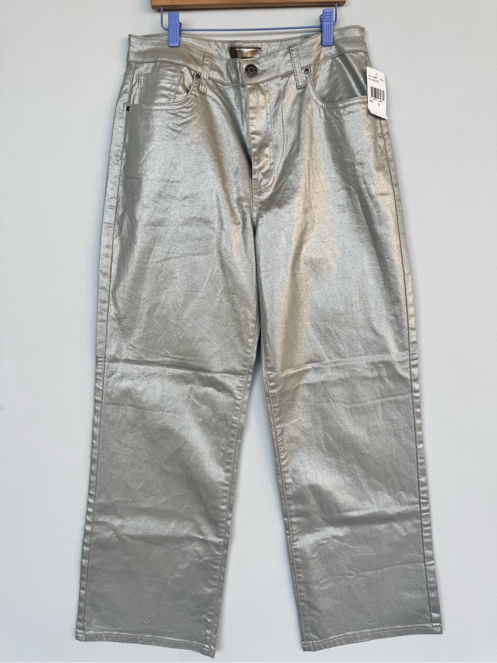 Kut from the Kloth Metallic Silver Label High-Rise Miller Wide Leg Pant - Picture 7 of 16